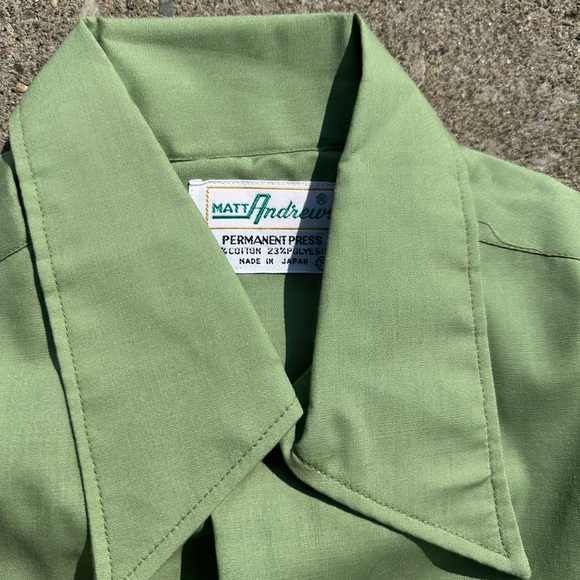 Vintage 1960s 70s Matt Andrews Mens Permanent Press Shirt Button Up embroidered - Picture 4 of 8